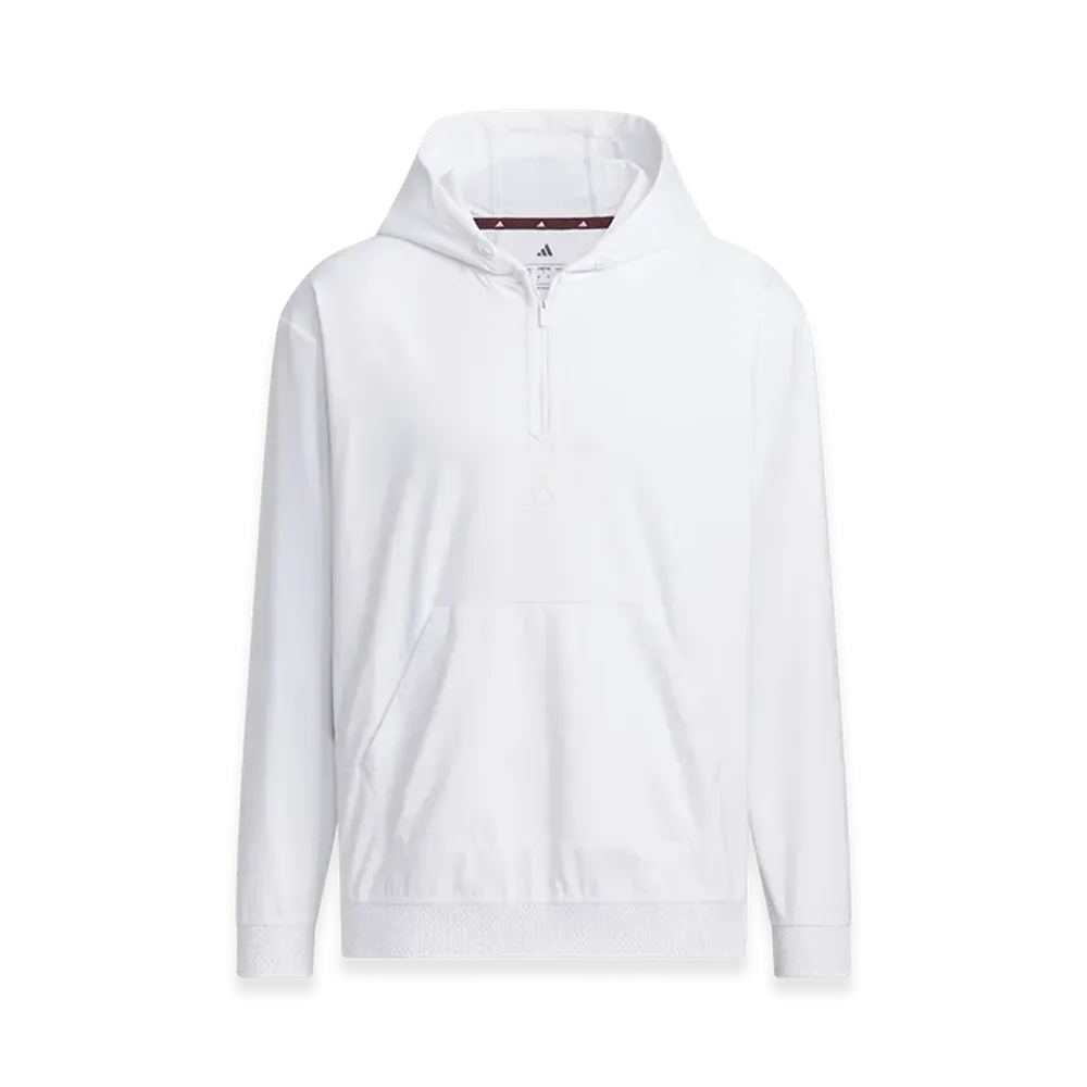 adidas Golf Beyond The Course Water-Repellent Ripstop Half-Zip Long-Sleeve Hoodie "White"
