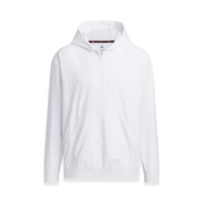 adidas Golf Beyond The Course Water-Repellent Ripstop Half-Zip Long-Sleeve Hoodie "White"