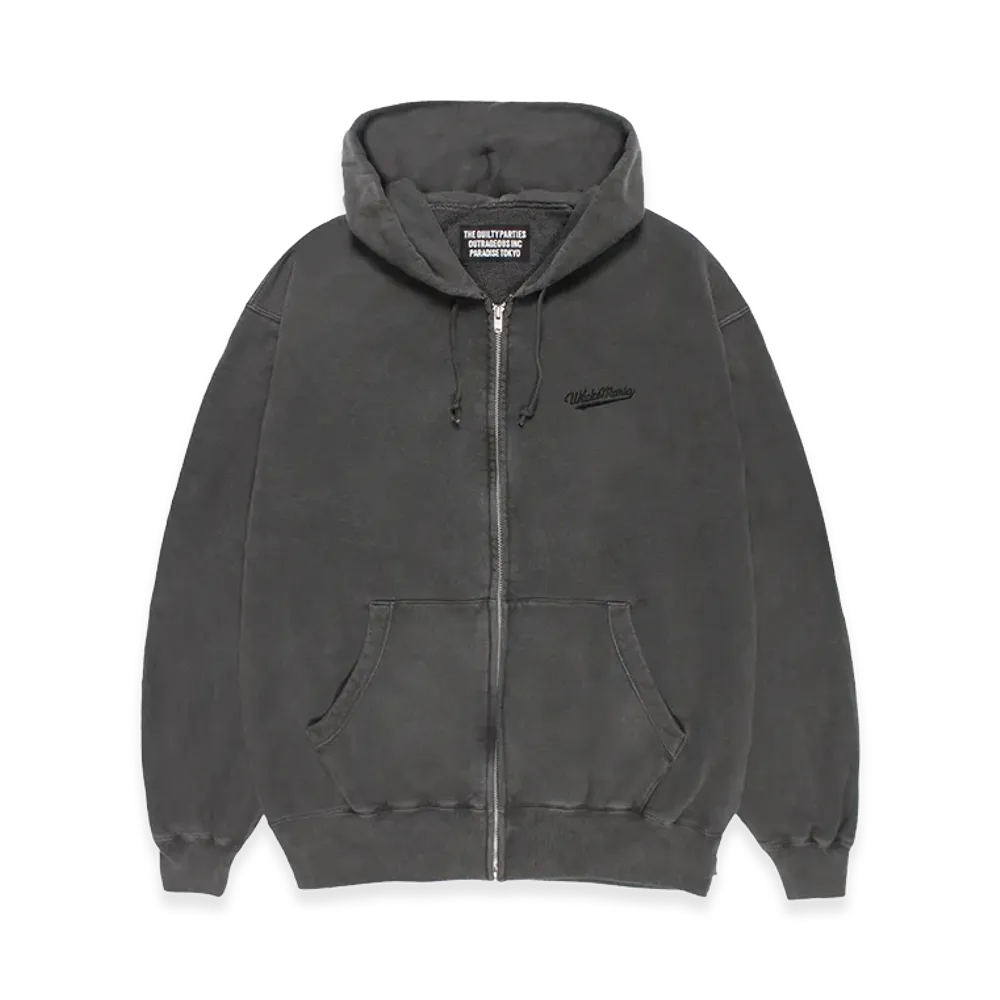WACKO MARIA Washed Heavy Weight Zip Up Hooded Sweat Shirt "Gray"