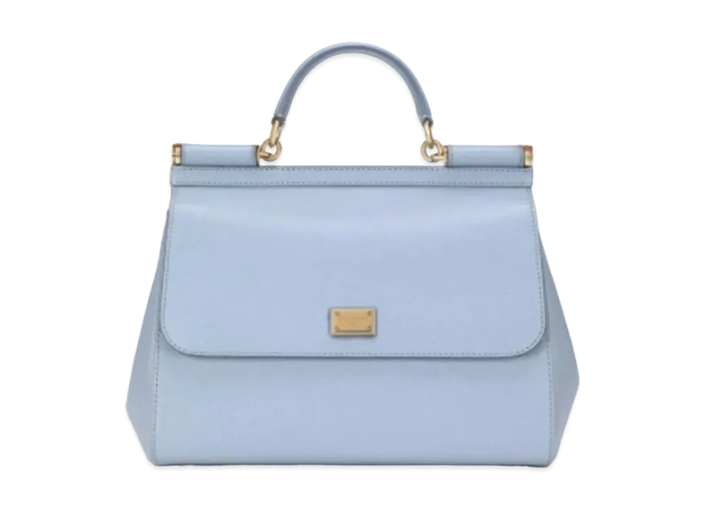 Dolce&Gabbana Sicily Bag Regular Dauphine Leather "Blue"