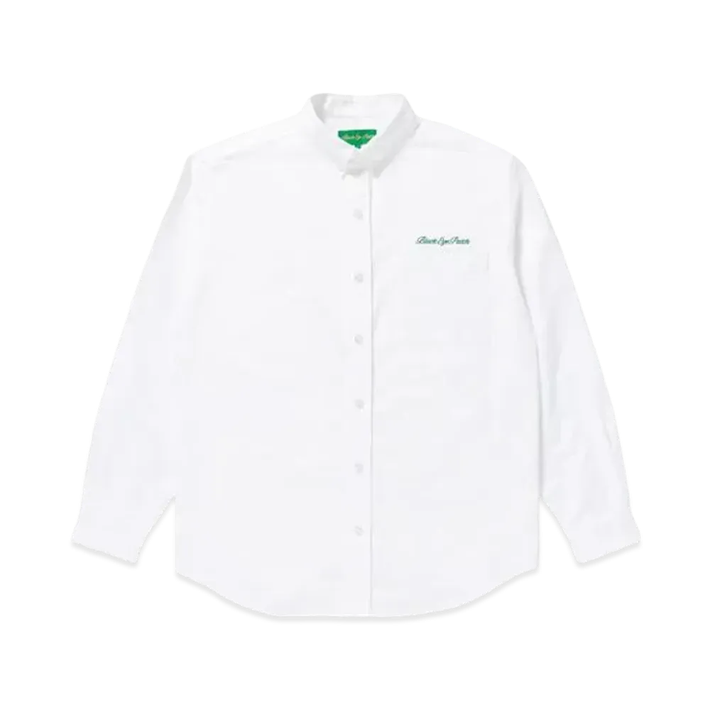 BlackEyePatch ROYAL SCRIPT OXFORD SHIRT "White"