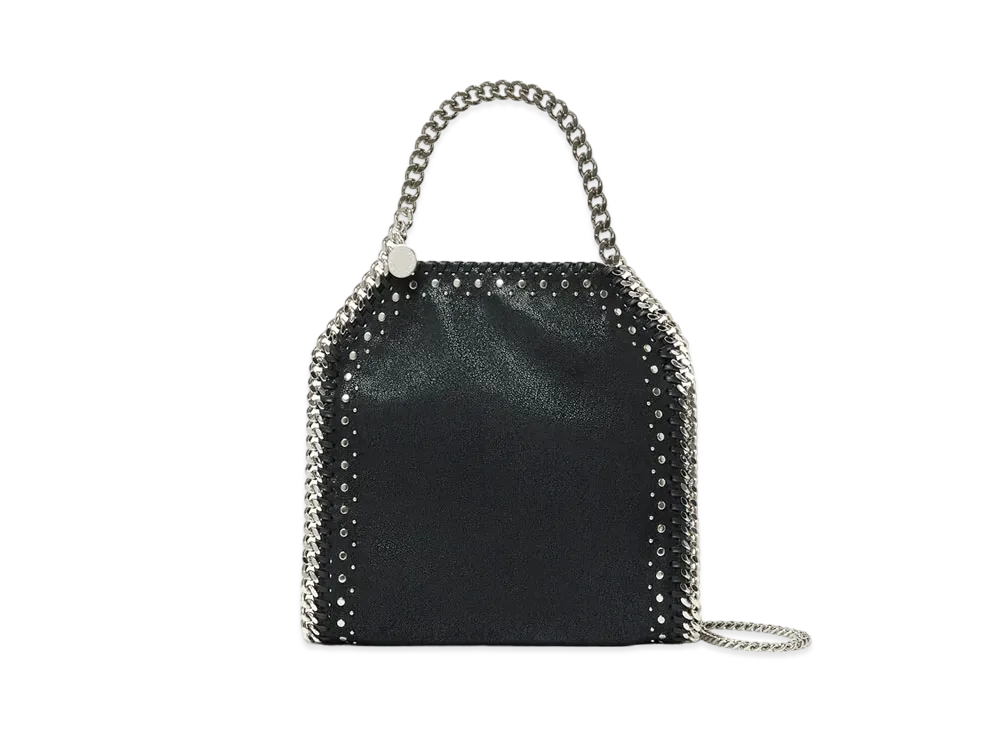 STELLA McCARTNEY Falabella Studded Mini Tote Bag "Pitch Black"
