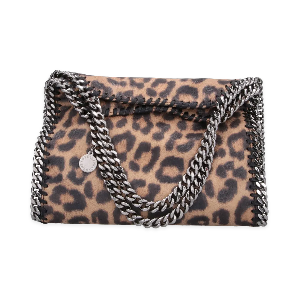 STELLA McCARTNEY Women's Mini Falabella Motif Leopard Bag "Burnt Almond"