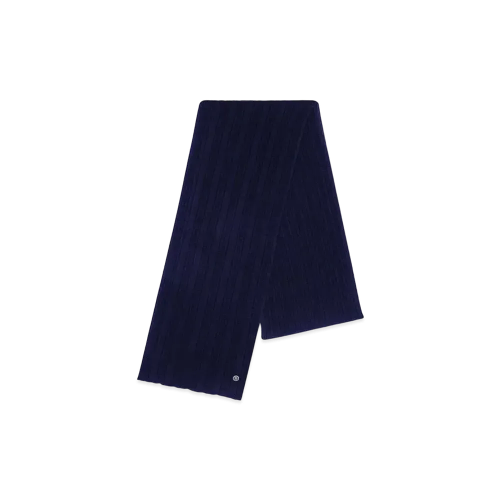Versace Medusa Ribbed Knit Scarf "Blue"