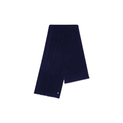 Versace Medusa Ribbed Knit Scarf "Blue"