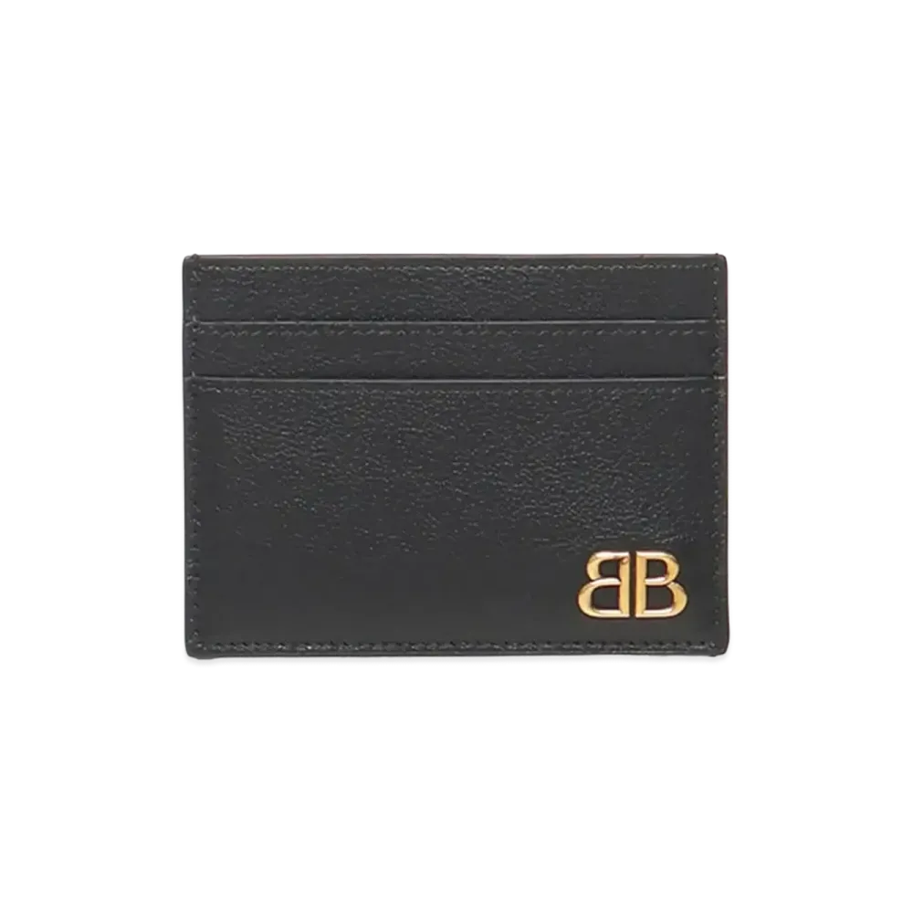 BALENCIAGA Monaco Card Holder with Logo "Black"