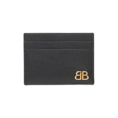 BALENCIAGA Monaco Card Holder with Logo "Black"
