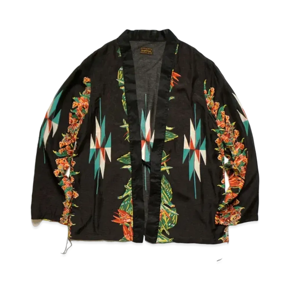 KAPITAL SILK LAYON HIBISCUS OORTEGA PT KAKASHI SHIRT "Black"