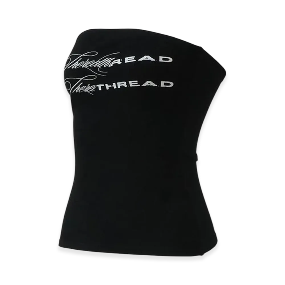 THEREDTHREAD S Logo Bare Tops "Black"
