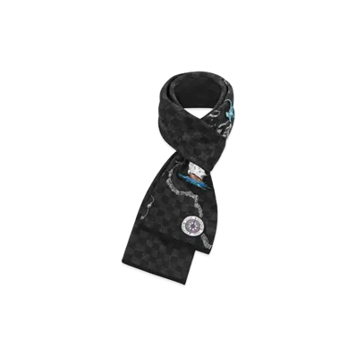 Louis Vuitton Petit Damier Graffiti Map Scarf Damier Graphite