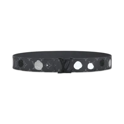 Louis Vuitton x Yayoi Kusama LV Initiales 40mm Reversible Belt Monogram Eclipse Painted Dots "Gris"