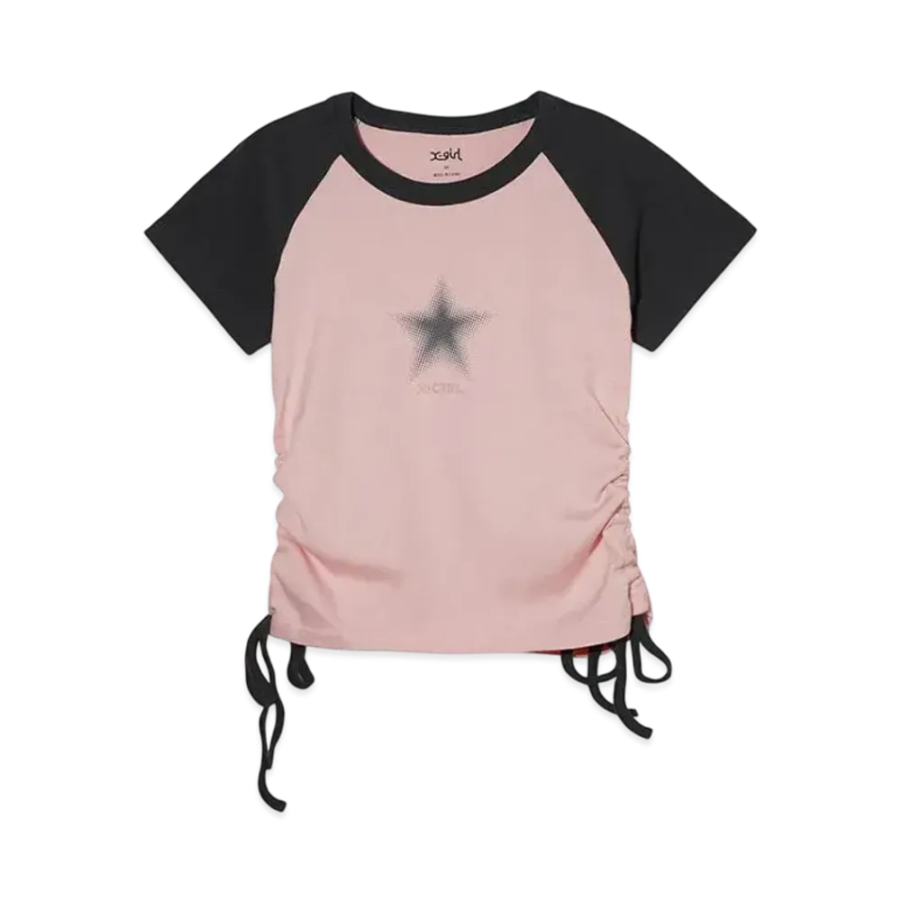 X-Girl Dotted Star S/S Ragran Baby Top "Pink"