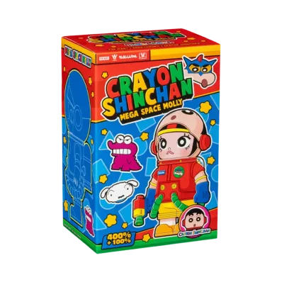 POP MART "MEGA COLLECTIONS" MEGA SPACE MOLLY 400%+100% Crayon Shinchan