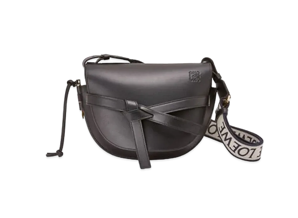 LOEWE Small Gate Bag In Soft Calfskin And Jacquard "Black"