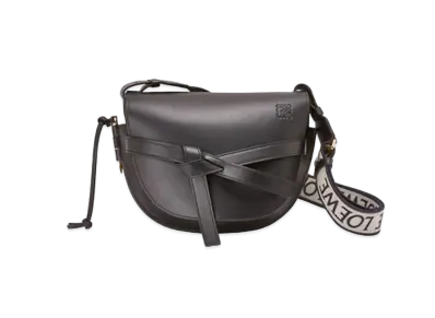 LOEWE Small Gate Bag In Soft Calfskin And Jacquard "Black"