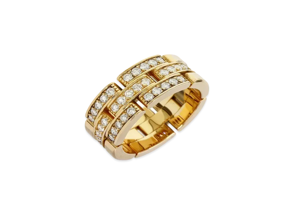 Cartier Maillon Panthere Ring, 3 Half Diamond-Paved Rows