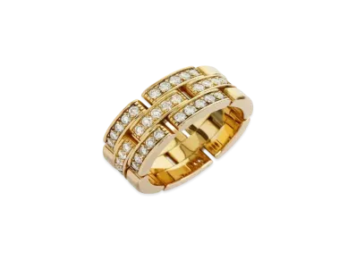 Cartier Maillon Panthere Ring, 3 Half Diamond-Paved Rows