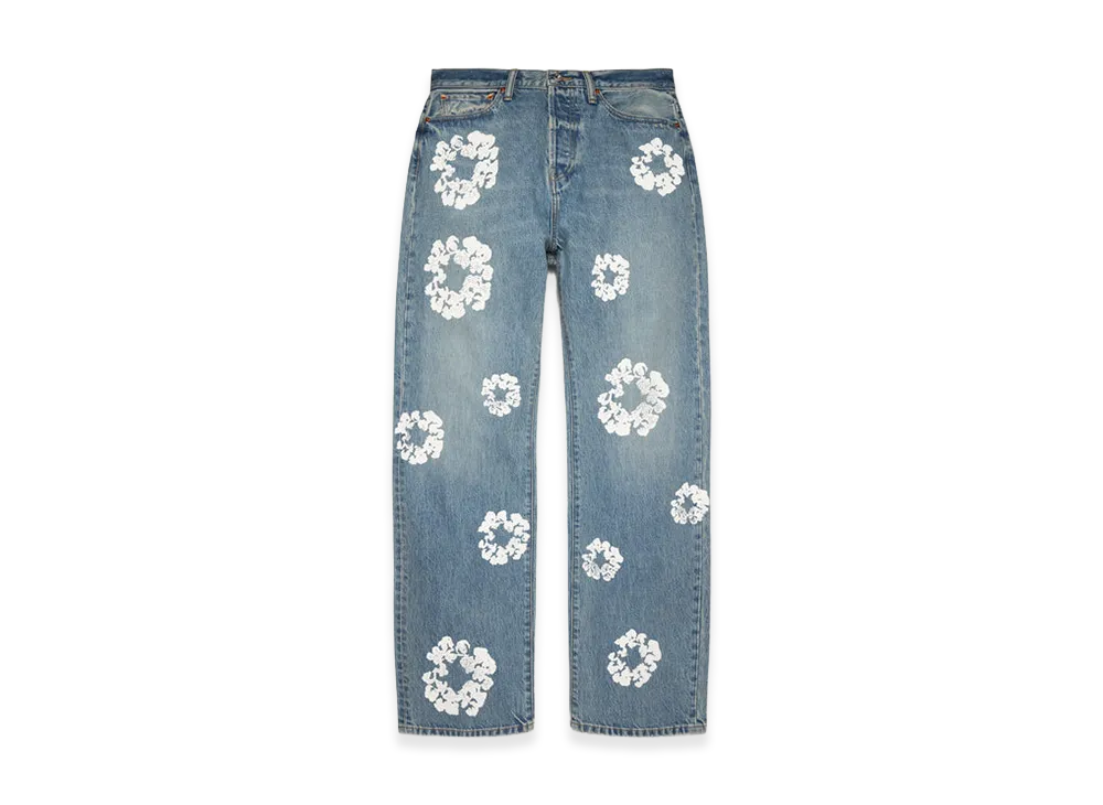 DENIM TEARS Baggy Cotton Wreath Denim Pant "Light Wash"