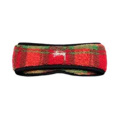 Stussy PLAID POLAR FLEECE HEADBAND "Orange"