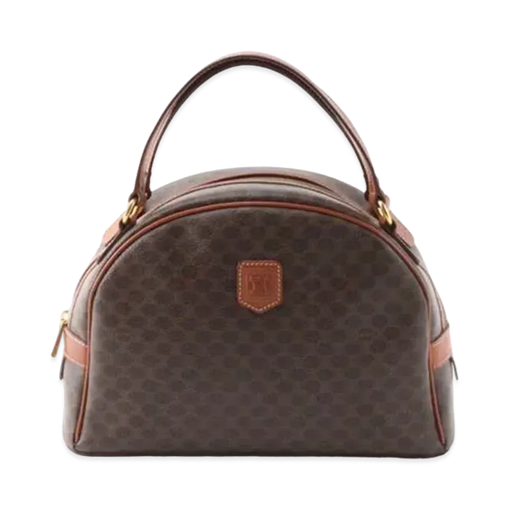 CELINE Old Celine Macadam Hand Bag "Brown"
