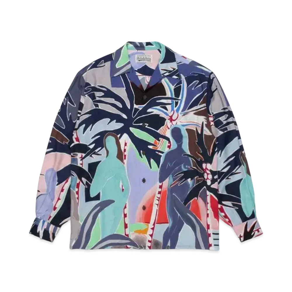 WACKO MARIA Yula Paradisezu Hawaiian Shirt "Navy"