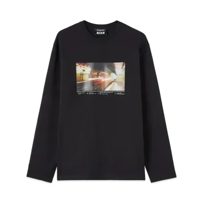 MSGM x Google Pixel Night Metro Print T-Shirt "Black"