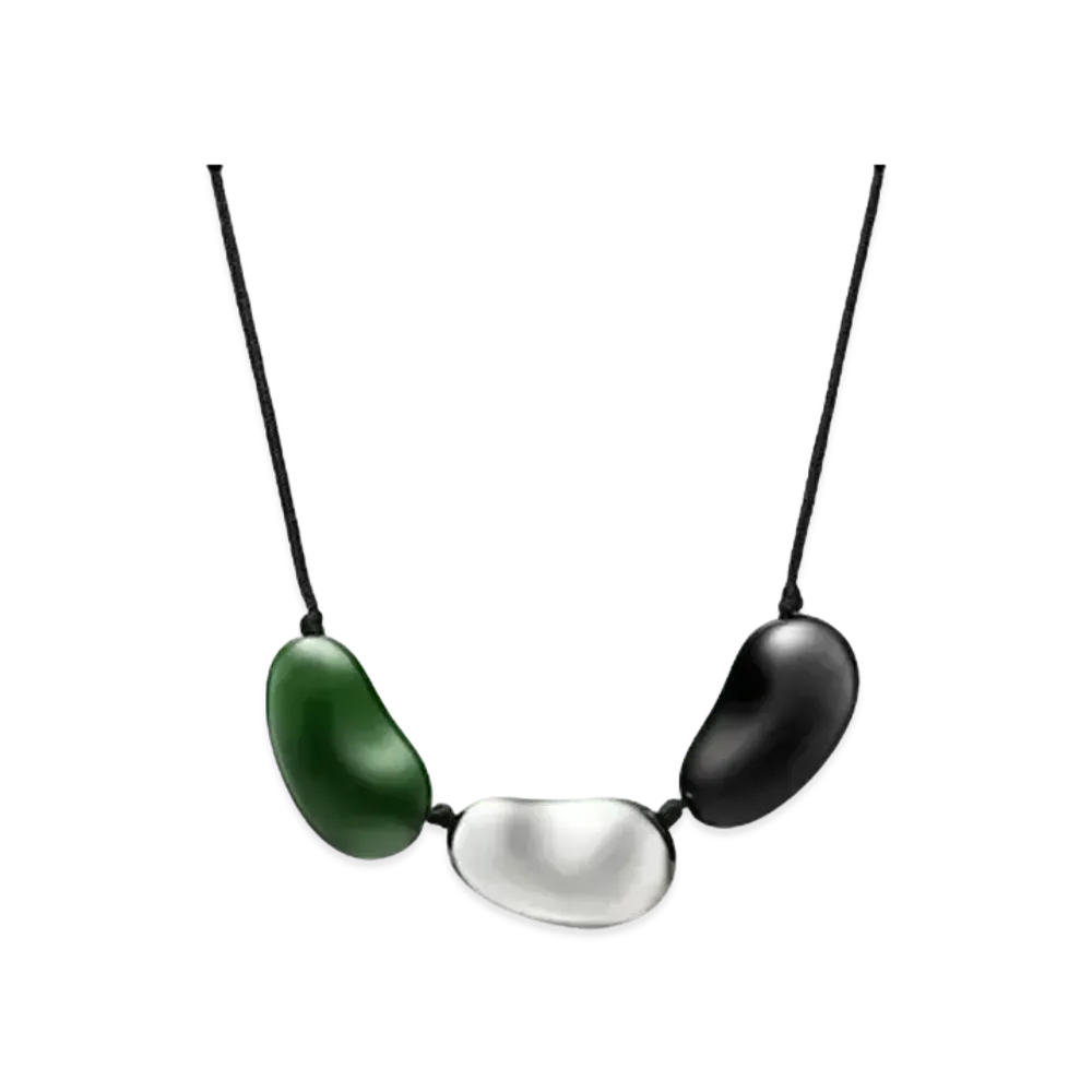 Tiffany & Co. Elsa Peretti Bean Design Necklace Lacquer over Japanese Hardwood "Silver"
