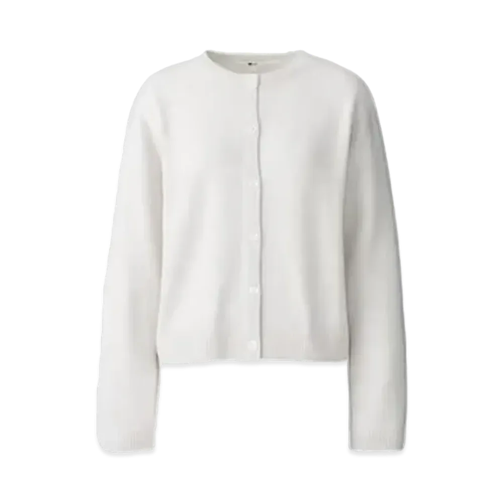 Uniqlo C Women'S Cashmere Crew Neck Short Cardigan "Natural"