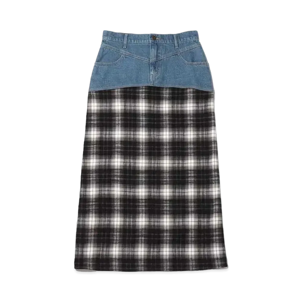 atmos pink Different Material Docking Design Skirt "Gray"