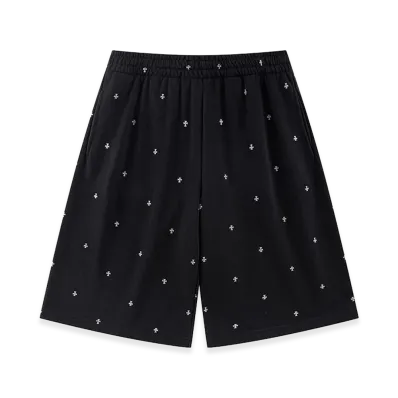 Unknown London Tiny Cross Glitter Baggy Sweat Shorts "Black"