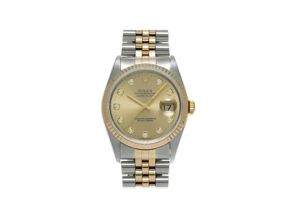 ROLEX Datejust 10P Diamonds "Champagne/Stainless Steel/Yellow Gold"