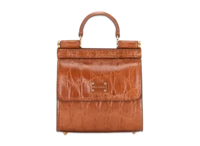 Dolce&Gabbana Sicily 58 Microbag Crocodile Side Leather "Brown"