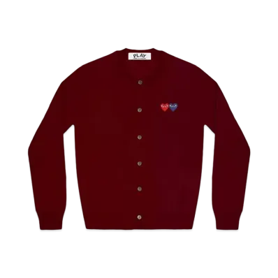 PLAY COMME des GARCONS Double Heart Ladie's Cardigan "Burgundy"
