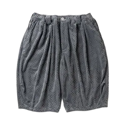 TIGHTBOOTH Dot Velour Big Shorts "Charcoal"