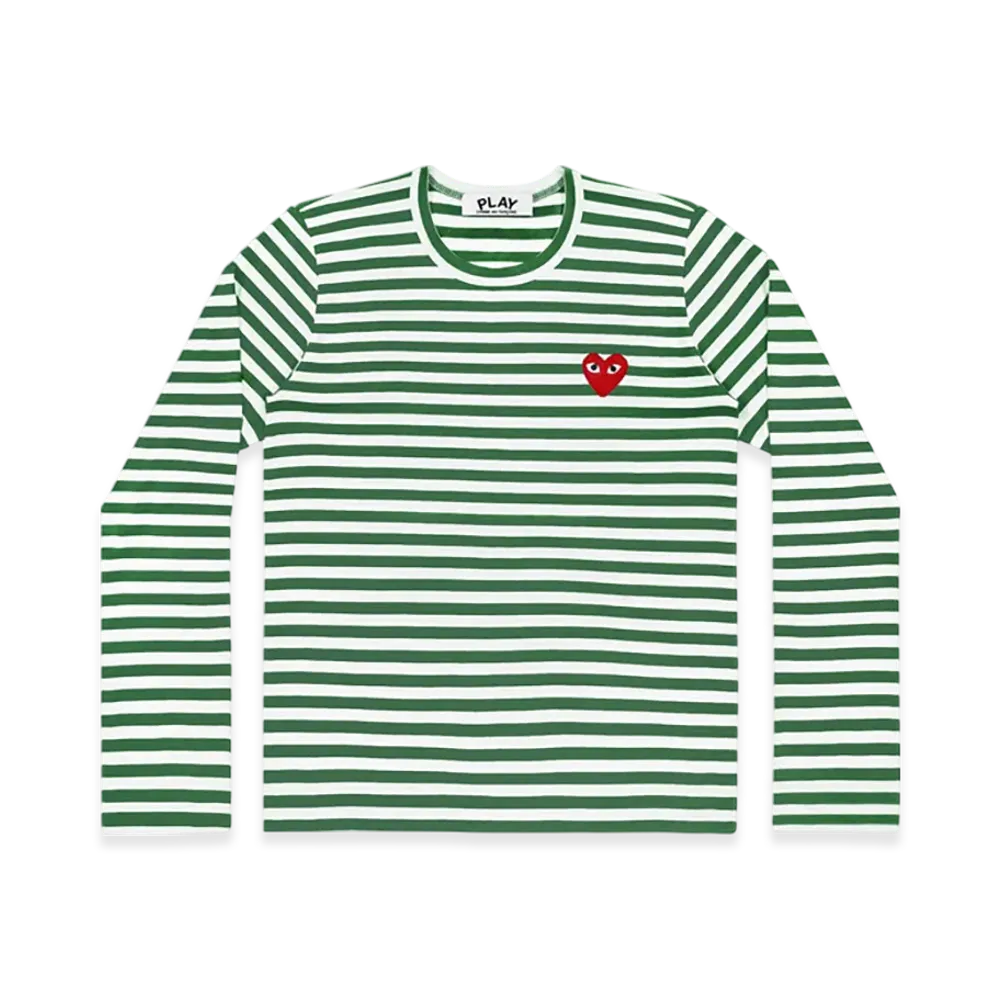 PLAY COMME des GARCONS Striped L/S T-Shirt Ladies "Green/White"