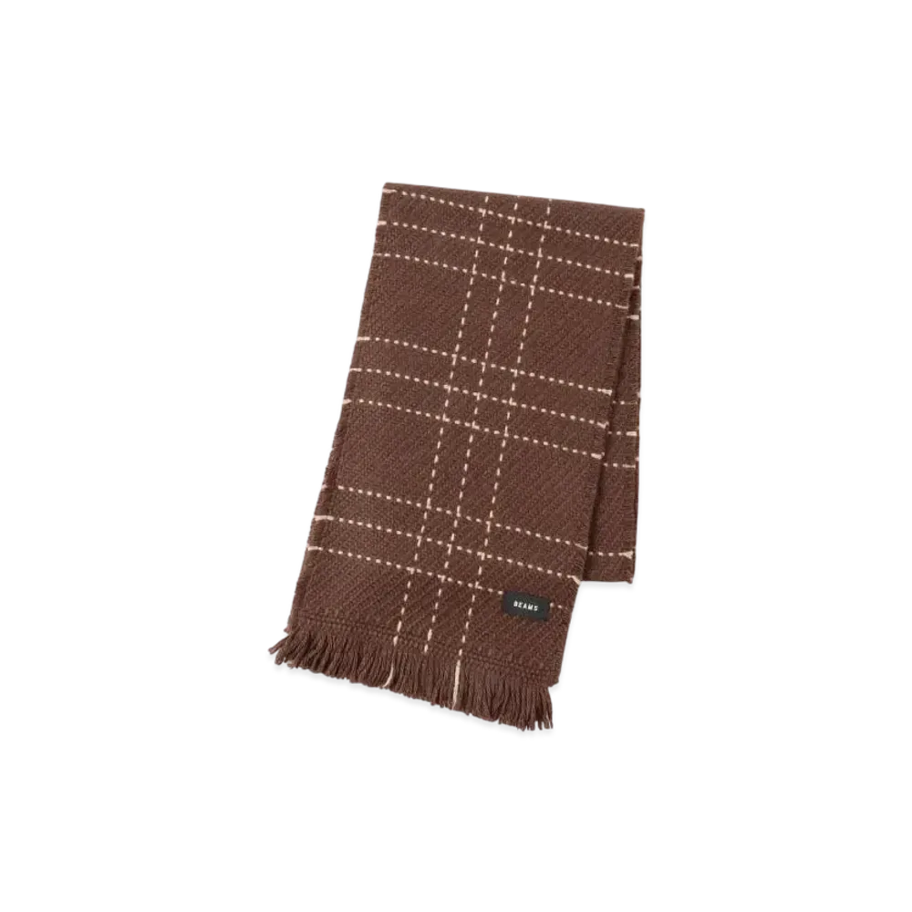 BEAMS Stitch Scarf "Brown"