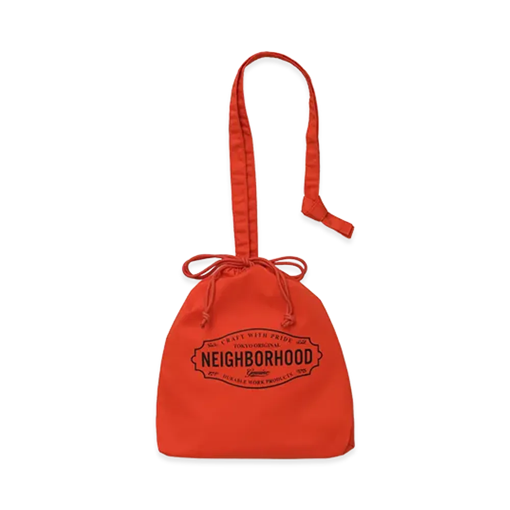 NEIGHBORHOOD Logo Drawstring Bag "Orange"