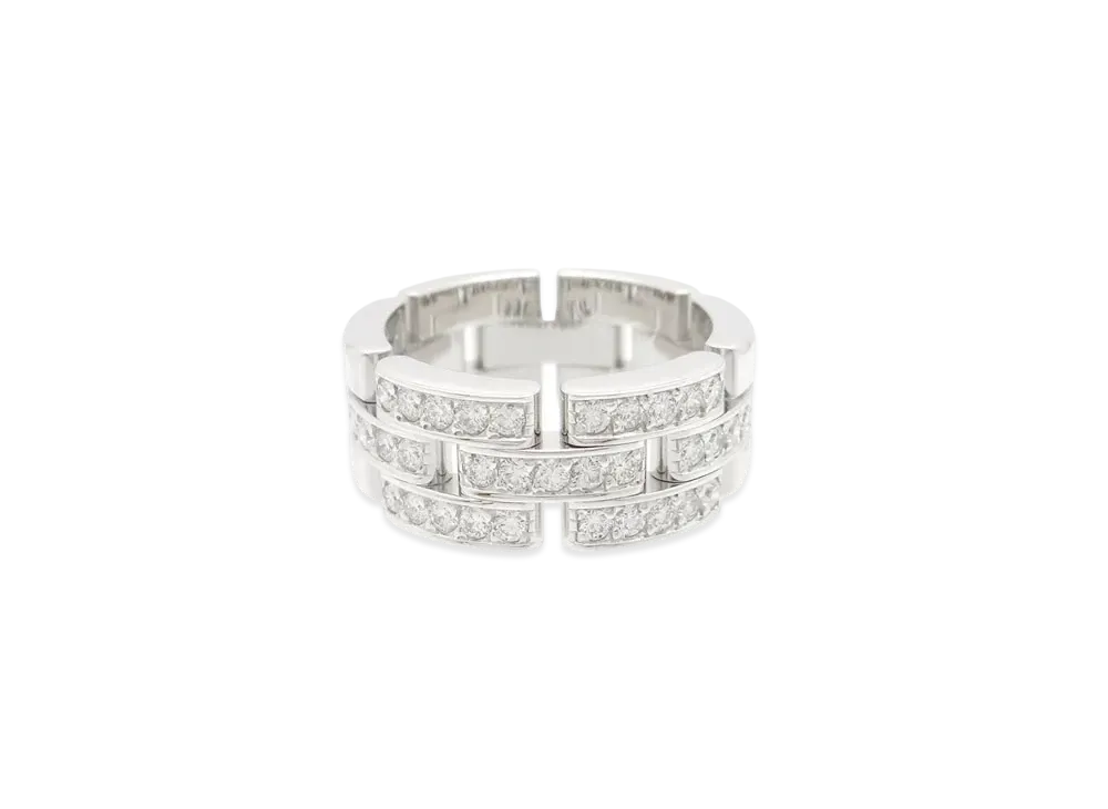 Cartier Maillon Panthere Ring, 3 Half Diamond-Paved Rows