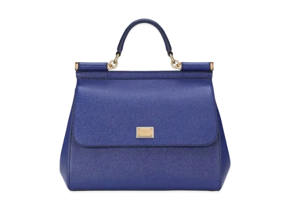 Dolce&Gabbana Sicily Bag Regular Dauphine Leather "Blue"