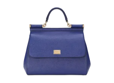 Dolce&Gabbana Sicily Bag Regular Dauphine Leather "Blue"