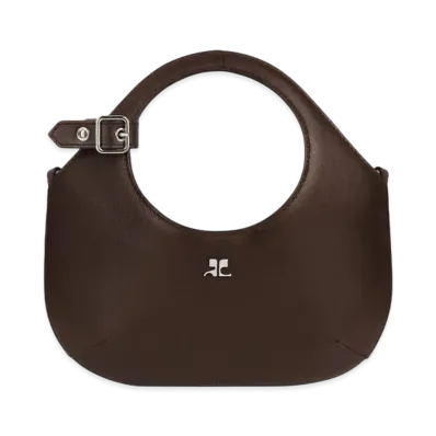 Courreges Mini Holy Leather Bag "Chocolate"