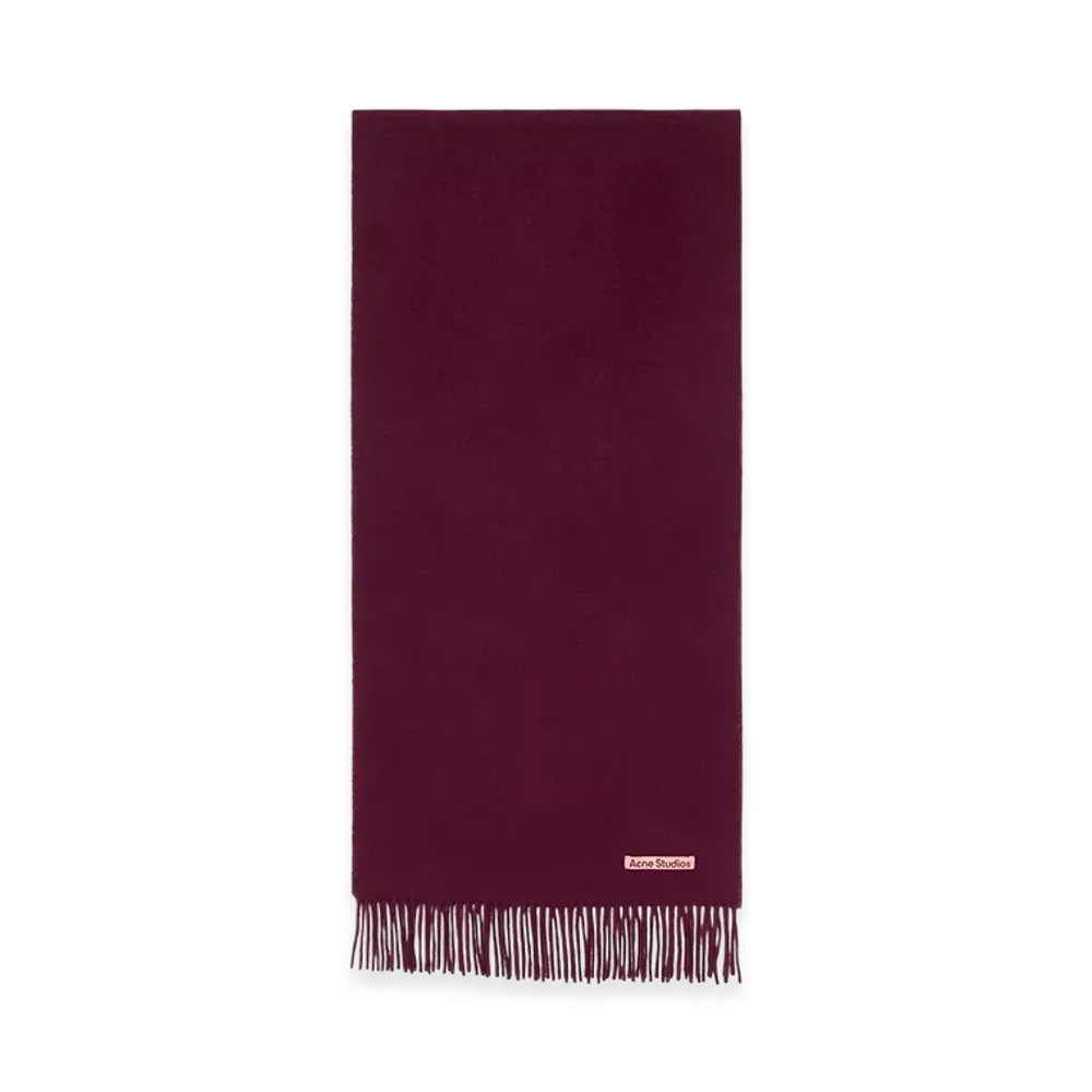Acne Studios Fringed Wool Scarf - Narrow "Burgundy Melange"