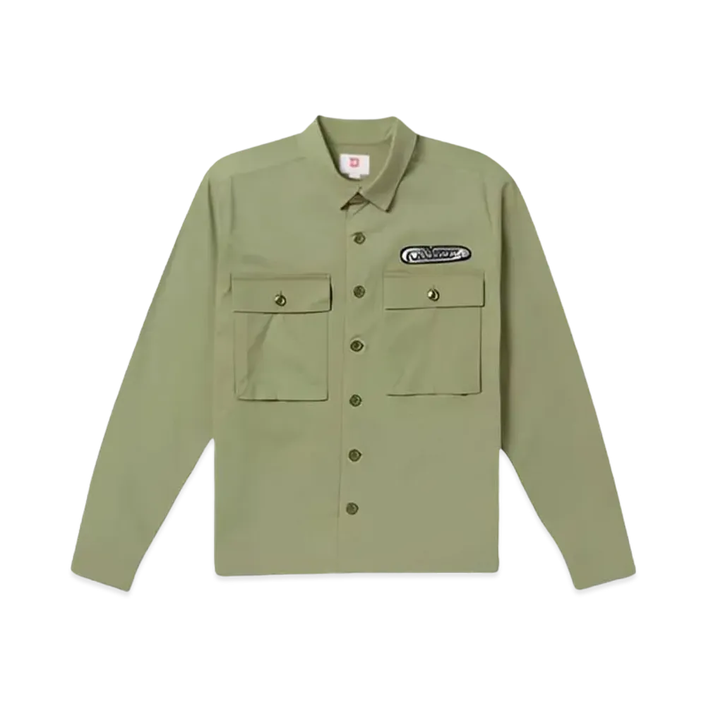 VOLCOM TOKYO TRUE PINNED WORKSHIRT LONG SLEEVE SHIRT "LIGHT ARMY"