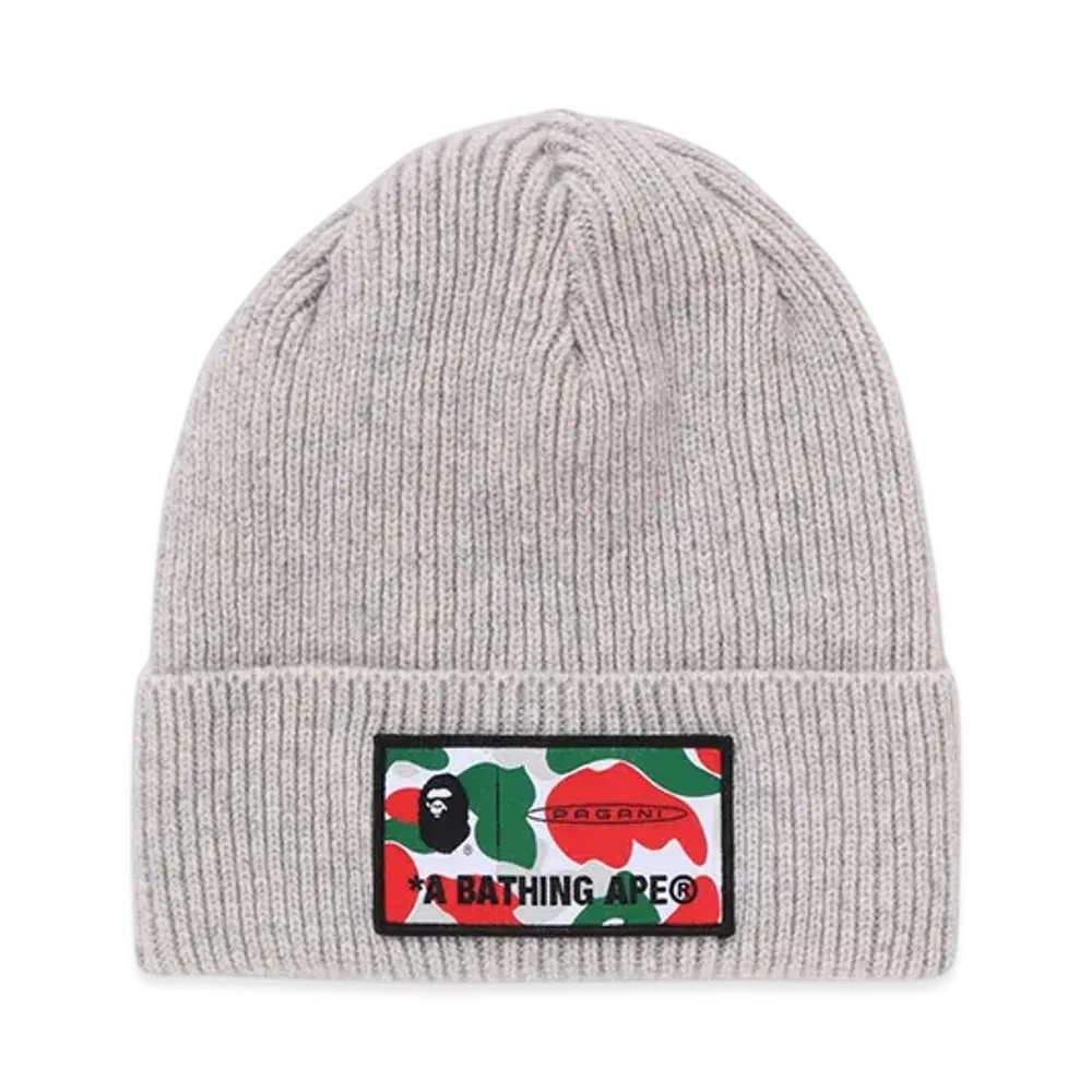 A BATHING APE x PAGANI Logo Beanie "Gray"