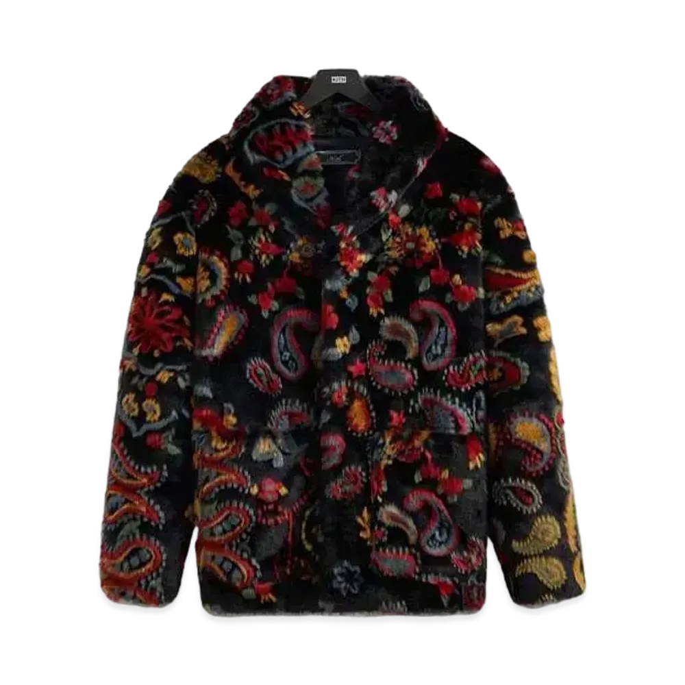 Kith Paisley Fur Short Becker Coat "Nocturnal"