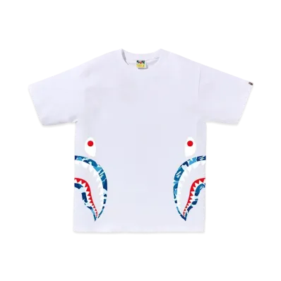 A BATHING APE ABC Camo Side Shark Tee "White/Blue"