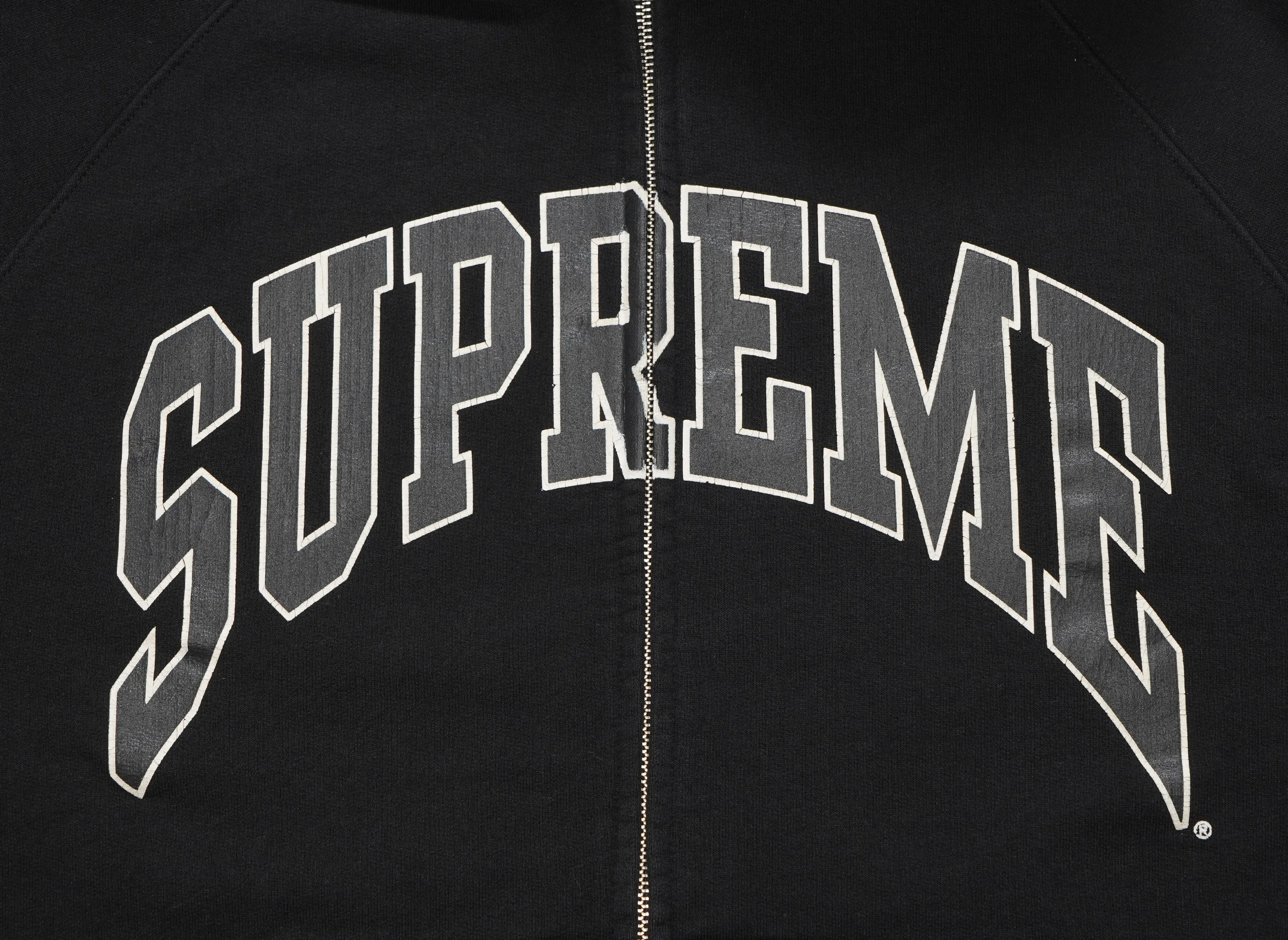 Supreme Cracked Raglan Zip Up Hooded Sweatshirt Supreme Cracked Raglan Zip Up Hooded Sweatshirt