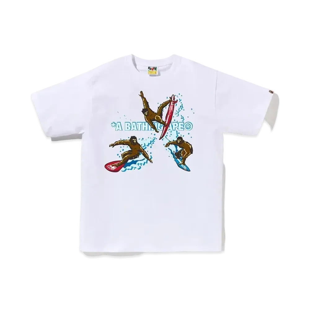 A BATHING APE Surfing Apes Tee "White"