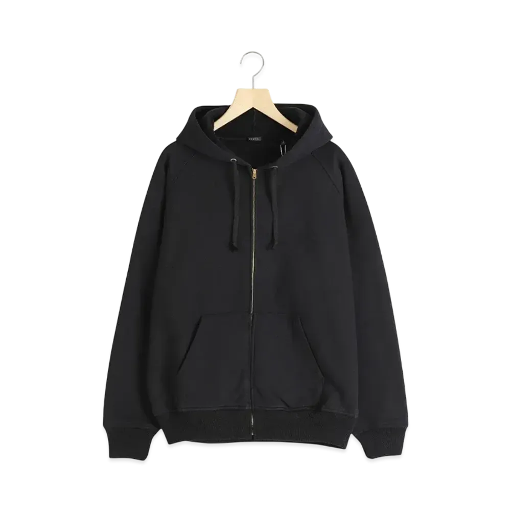 COMOLI Cotton Fleece Zip Parka "Black"