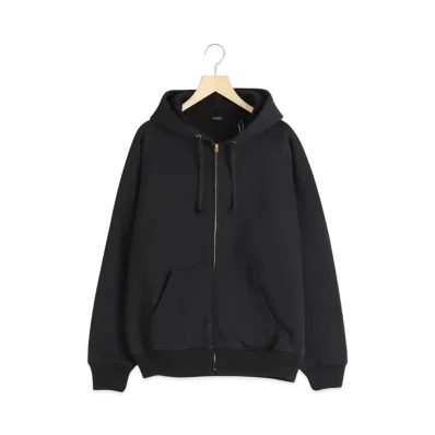 COMOLI Cotton Fleece Zip Parka "Black"